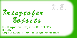 krisztofer bojsits business card